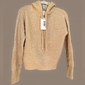 NWT Autumn Cashmere Sequined Honeycomb Knit Hoodie Soft New Pullover Sweater